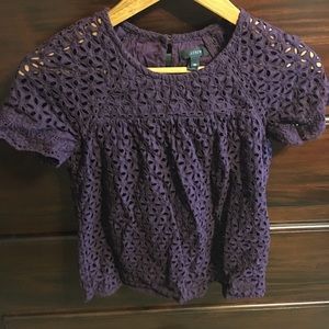 Purple eyelet J. Crew Blouse